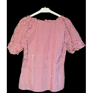 Blusa/camisa cuadros vichy con cerezas bordadas.