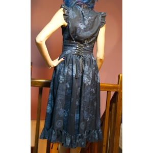 Vestido Steampunk estampado, encaje, como nuevo, estilo alternative, con corset