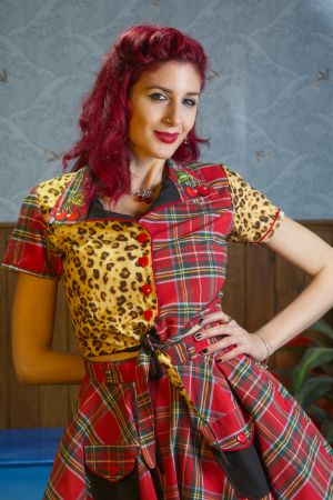 Camisas de manga corta Rockabilly de lazo, bordada "Sweet Chantaje"