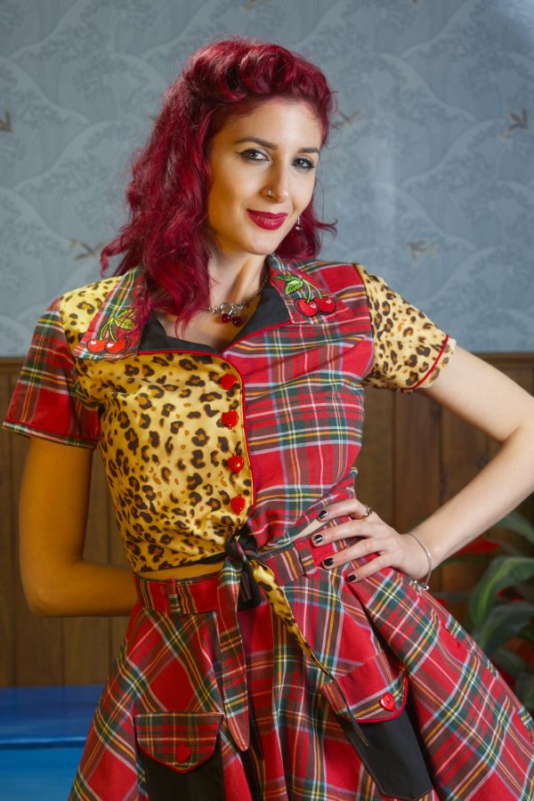 Camisas de manga corta Rockabilly de lazo, bordada "Sweet Chantaje"
