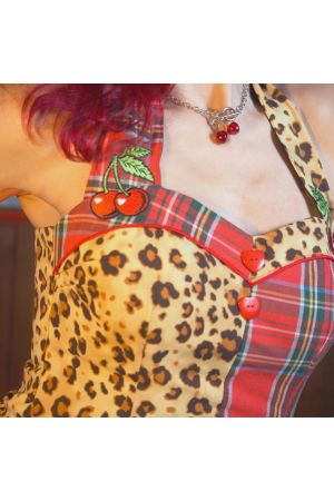 Top de tirantes Rockabilly con corset, bordado “Sour Innocence"