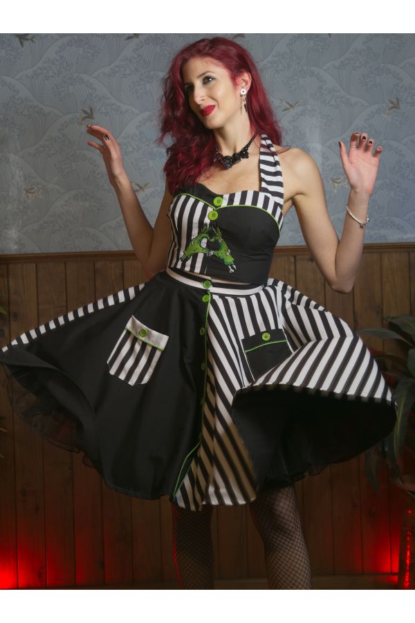 Falda de rueda acampanada Psychobilly “Hands Off Handsome"