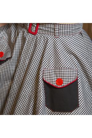 Falda de rueda acampanada Rockabilly "No Fuego no Party"