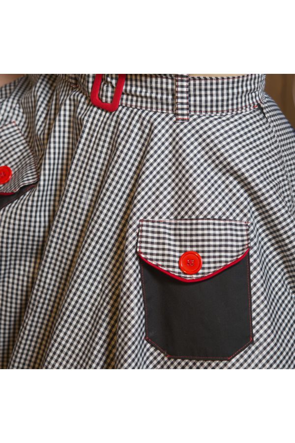 Falda de rueda acampanada Rockabilly "No Fuego no Party"