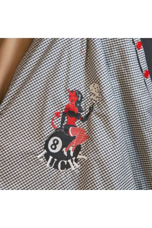 Vestido camisero Rockabilly bordado Demonio "Lucky Devil"