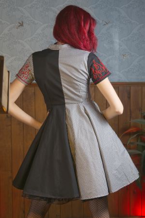 Vestido camisero Rockabilly bordado Demonio "Lucky Devil"