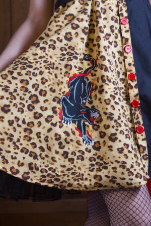 Vestido camisero Rockabilly bordado leopardo "Fire Panther"