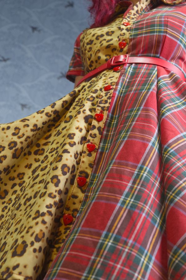 Vestido camisero Rockabilly leopardo bordado "Sweet Radical Mix"