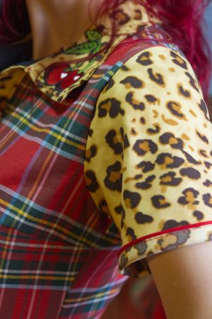 Vestido camisero Rockabilly leopardo bordado "Sweet Radical Mix"